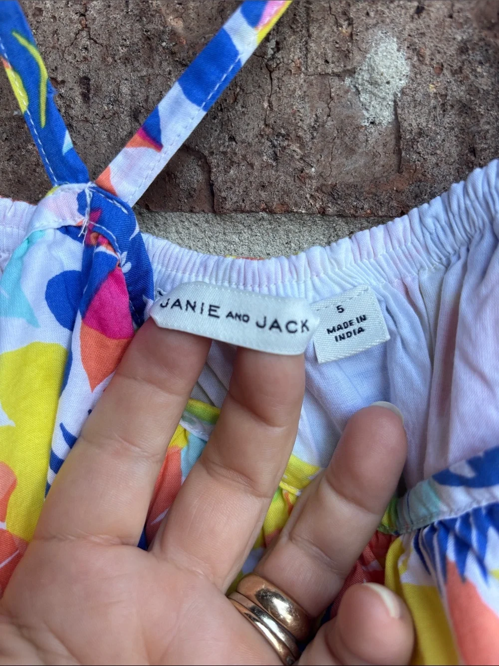 Janie and jack Tropical Floral Sundress - Yellow, Coral & Blue